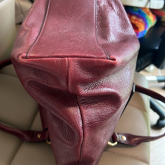 Michael Kors maroon satchel with crossbody strap - Picture 12 of 14